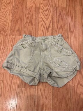 American Eagle Outfitters Light Sage Paperbag Waist Shorts